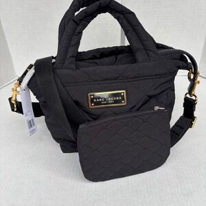 Marc Jacobs Quilted Nylon Mini Tote Bag Black M0016681-001 New MSRP 225.00